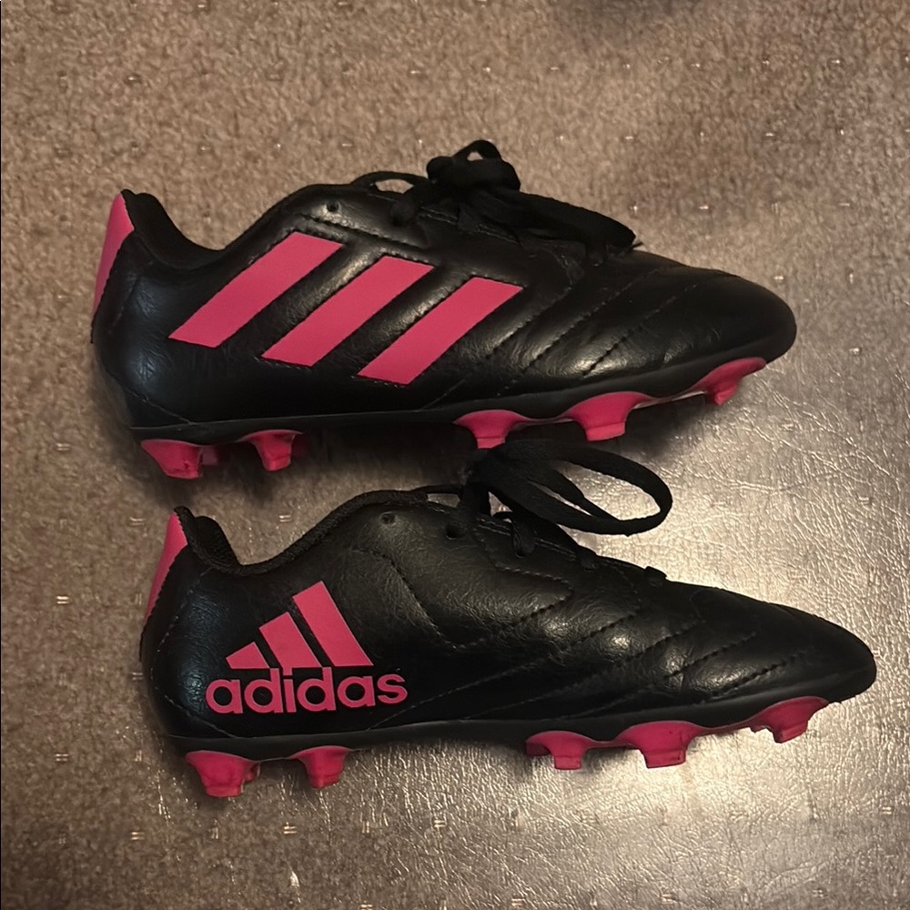 Adidas Black and Pink Soccer Cleats